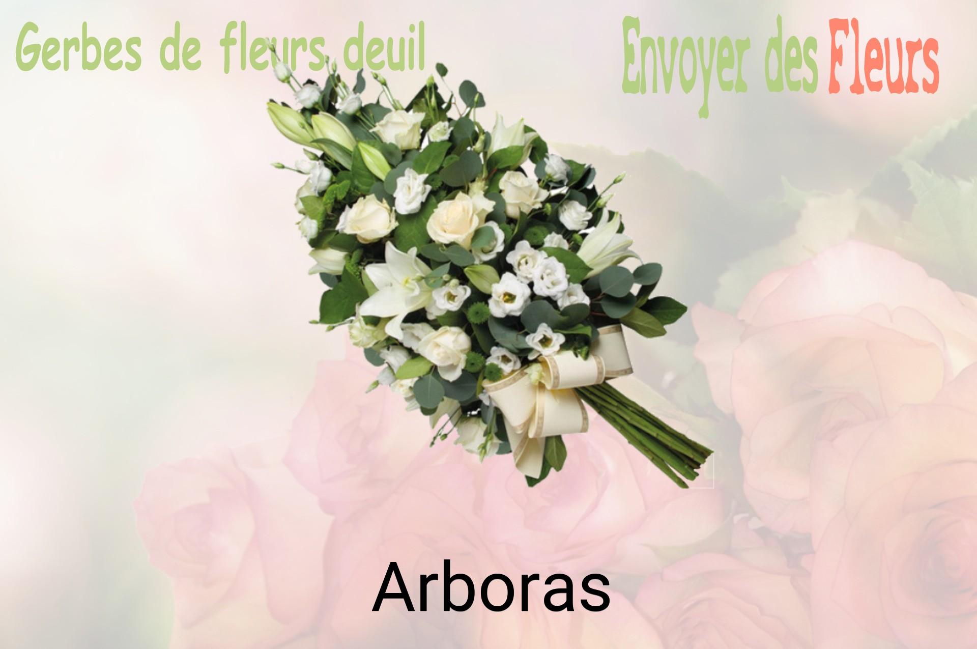 Gerbe de fleurs de deuil livrée à Arboras